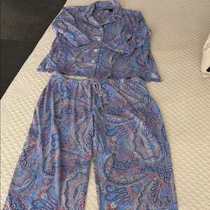 Lauren Ralph Lauren Paisley Print Pajama Set 100% cotton